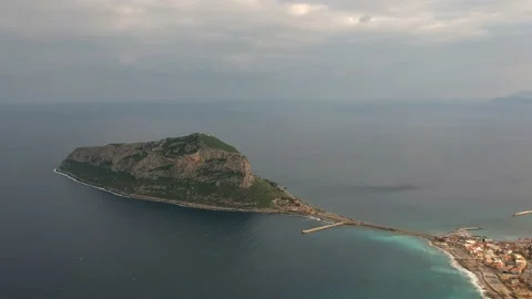 Aerial view of the old medieval castle town of Monemvasia in Lakonia, Greece. Vídeo Stock 163752116
