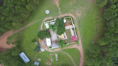 Aerial view of old temple in the mountain in Nepal Video stock 156962618