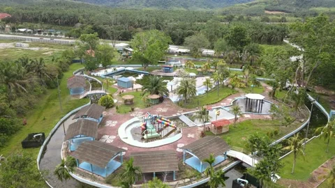 Aerial view of Old Theme Park in Rembau, Negeri Sembilan. Stock Footage 151162691