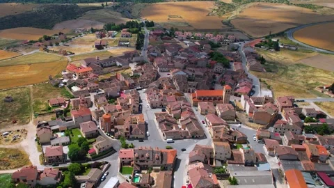 Aerial view of the old town and city Zamarramala Stock Footage 339032823