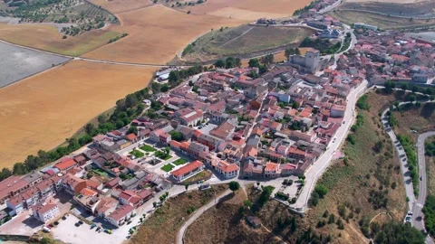 Aerial view of the old town and city Arrabal de Portillo Stock Footage 339033258