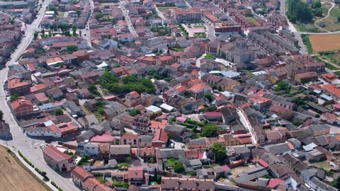 Aerial view of the old town and city Arrabal de Portillo Stock Footage 339033381