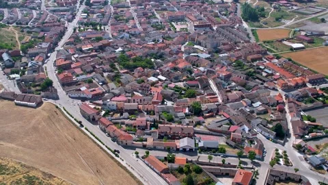 Aerial view of the old town and city Arrabal de Portillo Stock Footage 339033452