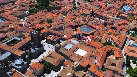 Aerial view of the old town and city Avila in Spain Stock Footage 339034063