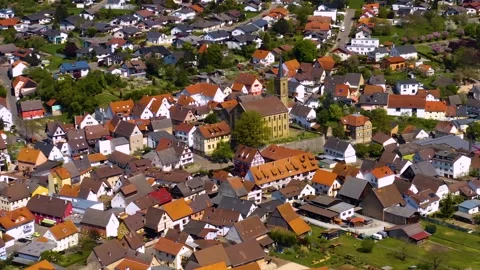 Aerial view of the old town and city Hoffenheim Video stock 339633462