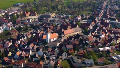 Aerial view of the old town and city Knittlingen Stock-Footage 339633946