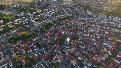 Aerial view of the old town and city Schöneck in Hesse Video stock 340613112