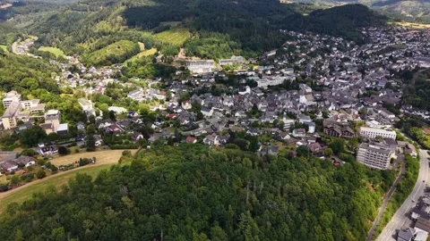 Aerial view of the old town and city Bad Laasphe Video stock 340653450