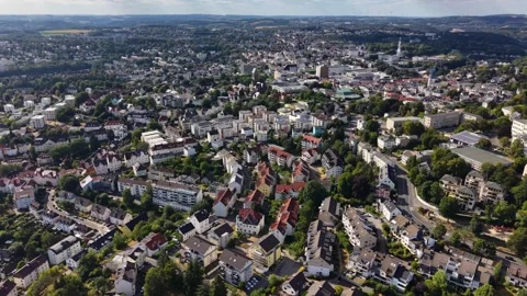 Aerial view of the old town and city Lüdenscheid Stock-Footage 340658563