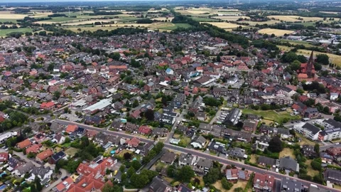 Aerial view of the old town and city Ohlen 库存影片 340752999
