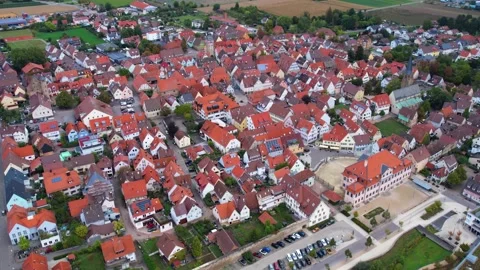  aerial view of the old town and city Bonnigheim  Video stock 340849221