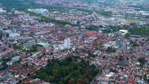Aerial view of the old town and city Heilbronn in Germany Stock-Footage 340853133