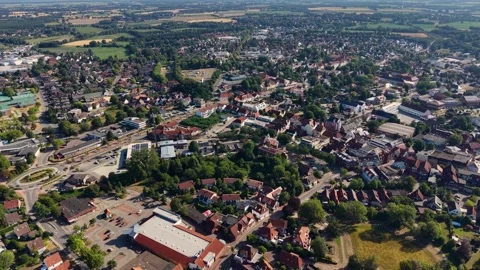 Aerial view of the old town and city Diepholz Stock Footage 340919637