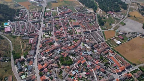 Aerial view of the old town and city Arrabal de Portillo Stock Footage 340924719