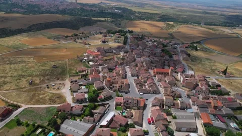 Aerial view of the old town and city Zamarramala Stock Footage 340925615