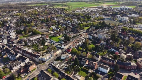 Aerial view of the old town and city Herzogenrath Stock Footage 341164257