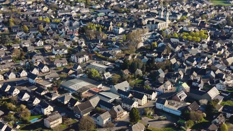 Aerial view of the old town and city Polch, 56751 Stock Footage 341165904
