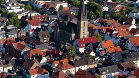 Aerial view of the old town and city Bad Driburg Stock Footage 341973606