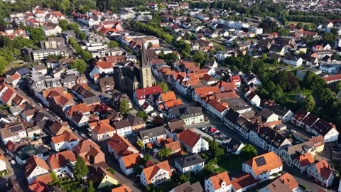 Aerial view of the old town and city Bad Driburg Stock Footage 341973889