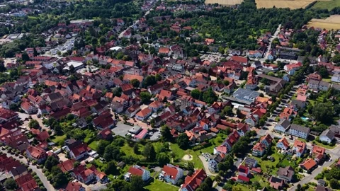 Aerial view of the old town and city Bad Muender Stock Footage 341974076