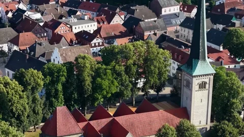 Aerial view of the old town and city Brakel Stock Footage 341978035