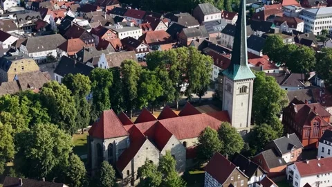 Aerial view of the old town and city Brakel Stock Footage 341978113