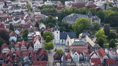 Aerial view of the old town and city Detmold Stock Footage 341978698