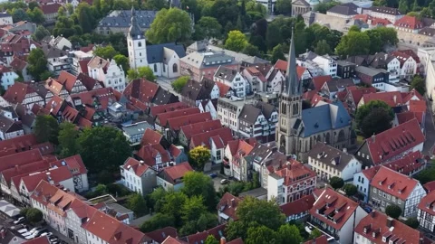 Aerial view of the old town and city Detmold 库存影片 341978740