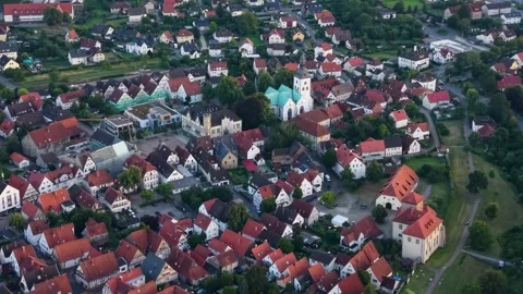 Aerial view of the old town and city Horn-Bad Meinberg in Germany Stock Footage 341982164