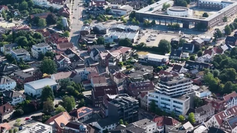 Aerial view of the old town and city Vechta in Germany Stock Footage 341985169