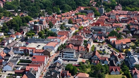Aerial view of the old town and city Wunstorf Stock Footage 341986261