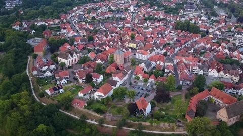 Aerial view of the old town and city Blomberg Stock Footage 342117224