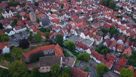 Aerial view of the old town and city Blomberg Stock Footage 342117539