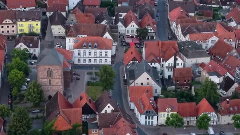 Aerial view of the old town and city Blomberg Stock Footage 342117610