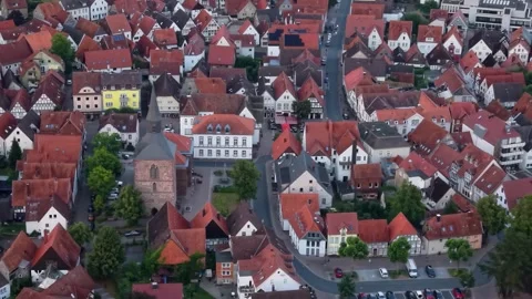 Aerial view of the old town and city Blomberg Stock Footage 342117631