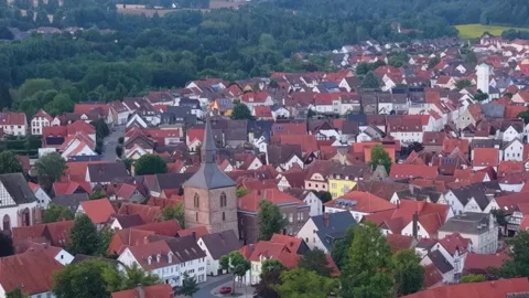 Aerial view of the old town and city Blomberg Stock Footage 342117675