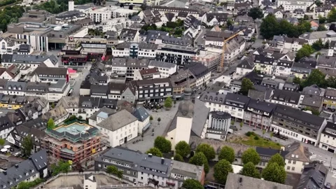 Aerial view of the old town and city Meschede Stock-Footage 342123508