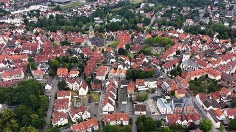 Aerial view of the old town and city Rheda-Wiedenbrück Stock Footage 342124007