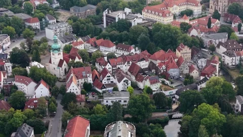 Aerial view of the old town and city Herfort Stock Footage 342143702