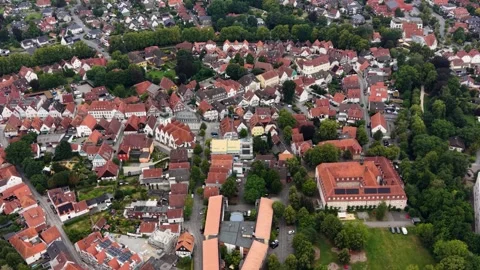 Aerial view of the old town and city Rietberg Stock Footage 342167261