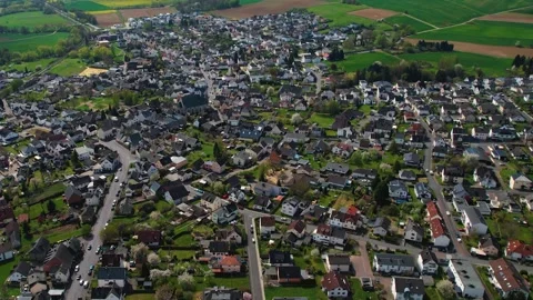Aerial view of the old town around the city Hadamar Vidéo 307239355