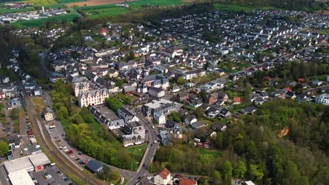 Aerial view of the old town around the city Hadamar 库存影片 307246796