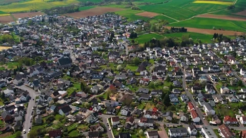 Aerial view of the old town around the city Hadamar Vídeos de archivo 307282503