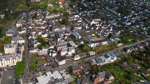 Aerial view of the old town around the city Hadamar Видео 307353665