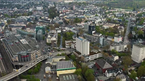 Aerial view of the old town around the city Siegen 库存影片 307353677