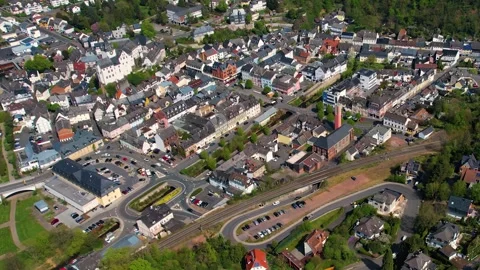 Aerial view of the old town around the city Diez 库存影片 307355571