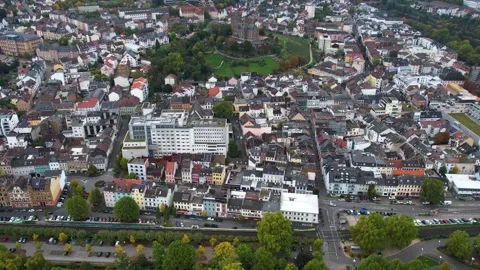 Aerial View Of The Old Town Around The City Bingen In Germany Vídeo Stock 339096096