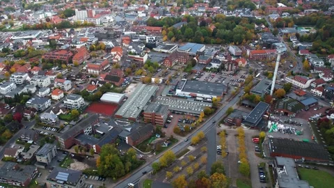 Aerial View Of The Old Town Around The City Cloppenburg In Germany Vídeos de archivo 339096281