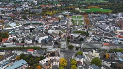 Aerial View Of The Old Town Around The City Kassel In Germany Vidéo 339096637