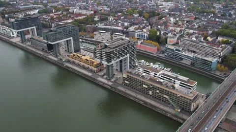 Aerial View Of The Old Town Around The City Cologne In Germany Видео 339096896